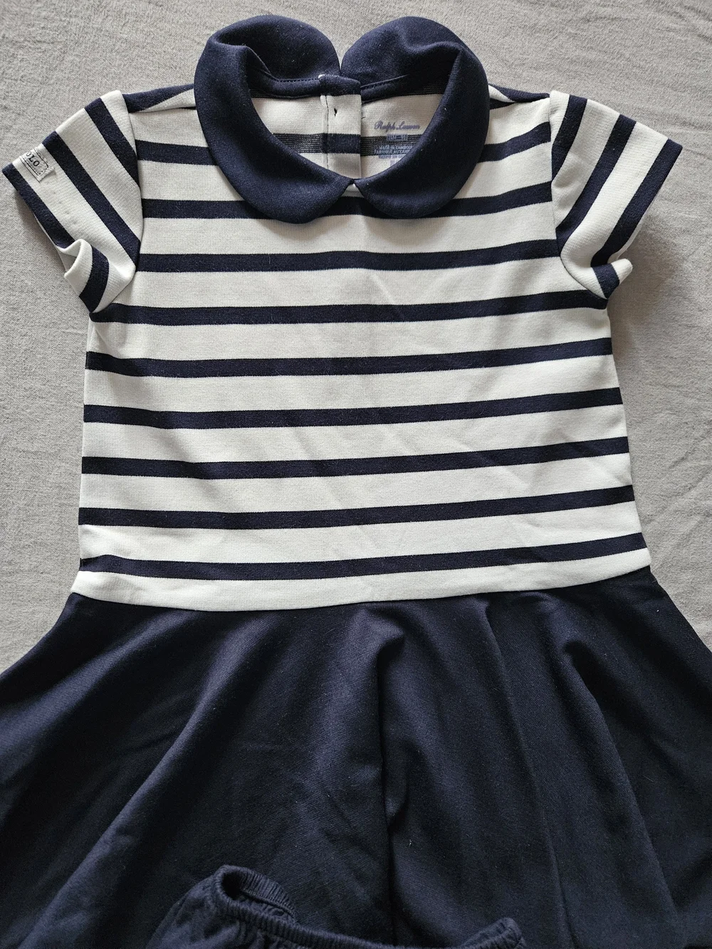Ralph Lauren Navy and White Striped Polo Dress with Bloomer